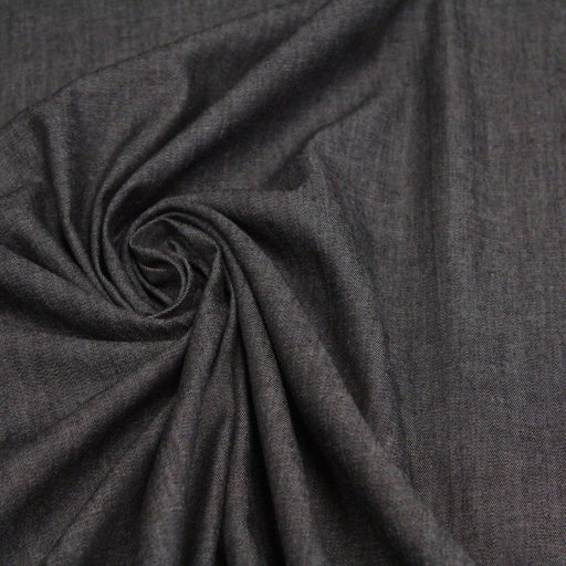 Tissu Chambray de coton noir - OekoTex - tissuspapi