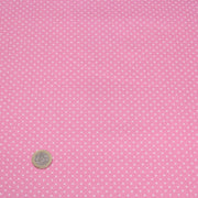 Tissu popeline de coton rose à pois blancs - COLLECTION POLKA DOT - Oeko - Tex - TissusPapi.com