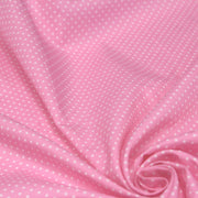 Tissu popeline de coton rose à pois blancs - COLLECTION POLKA DOT - Oeko - Tex - TissusPapi.com