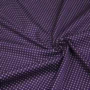 Tissu popeline de coton violet aubergine à pois blancs - COLLECTION POLKA DOT - Oeko - Tex - TissusPapi.com