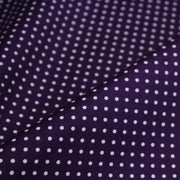 Tissu popeline de coton violet aubergine à pois blancs - COLLECTION POLKA DOT - Oeko - Tex - TissusPapi.com
