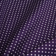 Tissu popeline de coton violet aubergine à pois blancs - COLLECTION POLKA DOT - Oeko - Tex - TissusPapi.com
