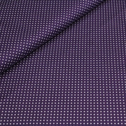 Tissu popeline de coton violet aubergine à pois blancs - COLLECTION POLKA DOT - Oeko - Tex - TissusPapi.com