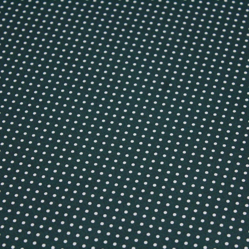 Tissu popeline de coton vert anglais à pois blancs - COLLECTION POLKA DOT - Oeko - Tex - TissusPapi.com
