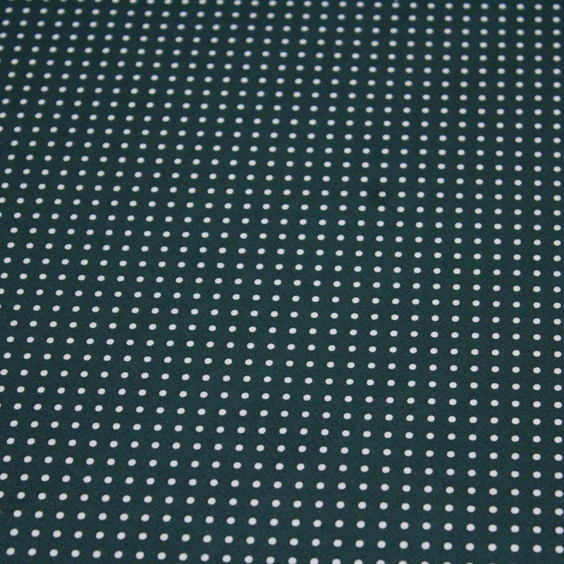 Tissu popeline de coton vert anglais à pois blancs - COLLECTION POLKA DOT - Oeko - Tex - TissusPapi.com