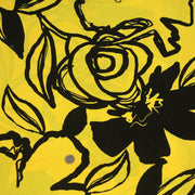 Tissu jersey de viscose jaune aux grandes fleurs noires - COLLECTION ETHNIQUE - TissusPapi.com