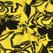 Tissu jersey de viscose jaune aux grandes fleurs noires - COLLECTION ETHNIQUE - Oeko-Tex