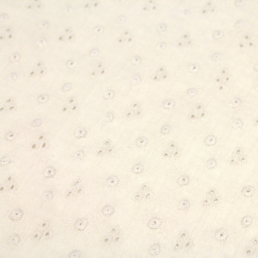 Tissu double gaze de coton gaufrée écrue et broderie anglaise - COLLECTION ADÈLE - Oeko-Tex - tissuspapi