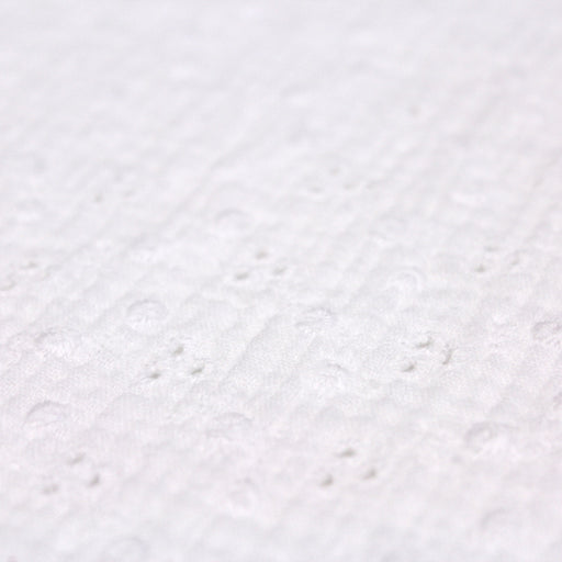 Tissu double gaze de coton gaufrée blanche et broderie anglaise - COLLECTION ADÈLE - Oeko-Tex - tissuspapi