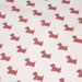 Tissu popeline de coton aux petits chiens vieux rose, fond blanc - Oeko-Tex