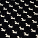 Tissu popeline de coton aux petits chiens blancs, fond noir - Oeko-Tex