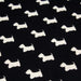 Tissu popeline de coton aux petits chiens blancs, fond noir - Oeko-Tex - tissuspapi