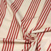 Tissu toile à matelas de coton LE TOUQUET aux rayures rouges, fond écru