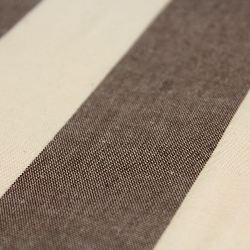 Tissu toile transat de coton HONFLEUR aux rayures marron & écrues - Fabrication française - TissusPapi.com