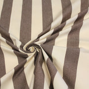 Tissu toile transat de coton HONFLEUR aux rayures marron & écrues - Fabrication française - TissusPapi.com