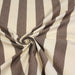 Tissu toile transat de coton HONFLEUR aux rayures marron & écrues - Fabrication française