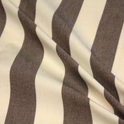 Tissu toile transat de coton HONFLEUR aux rayures marron & écrues - Fabrication française - TissusPapi.com