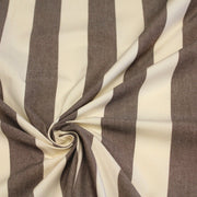 Tissu toile transat de coton HONFLEUR aux rayures marron & écrues - Fabrication française - TissusPapi.com