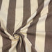 Tissu toile transat de coton HONFLEUR aux rayures marron & écrues - Fabrication française