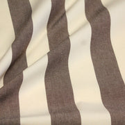 Tissu toile transat de coton HONFLEUR aux rayures marron & écrues - Fabrication française - TissusPapi.com