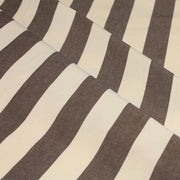 Tissu toile transat de coton HONFLEUR aux rayures marron & écrues - Fabrication française - TissusPapi.com