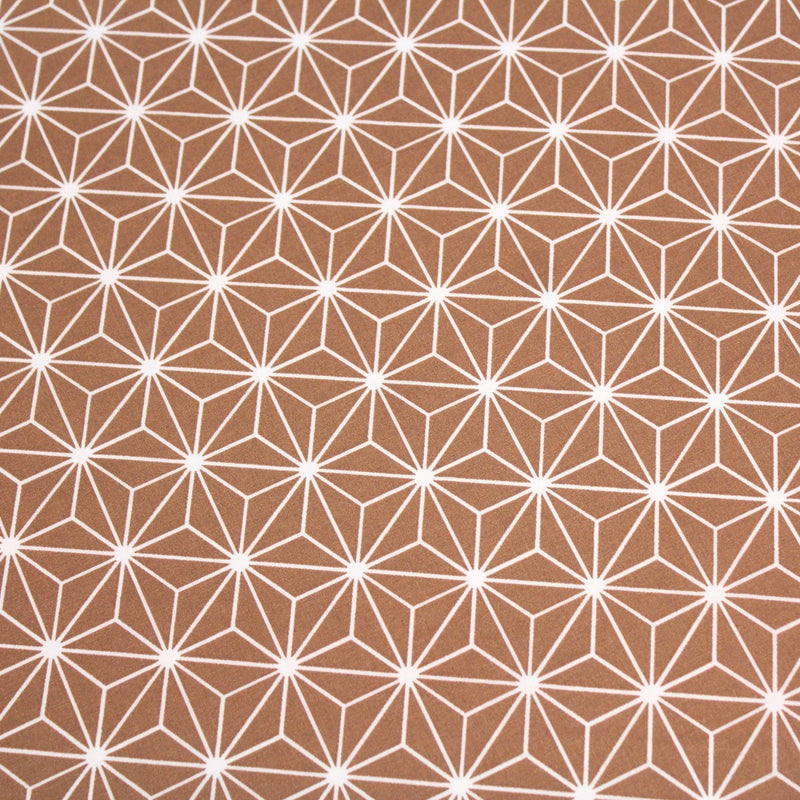 Tissu cotonnade motif traditionnel japonais des feuilles ASANOHA cassonade & blanc - STANDARD 100 OEKO - TEX - TissusPapi.com