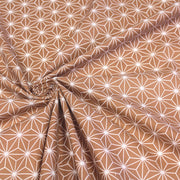 Tissu cotonnade motif traditionnel japonais des feuilles ASANOHA cassonade & blanc - STANDARD 100 OEKO - TEX - TissusPapi.com