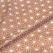 Tissu cotonnade motif traditionnel japonais des feuilles ASANOHA cassonade & blanc - STANDARD 100 OEKO - TEX - TissusPapi.com
