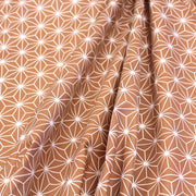 Tissu cotonnade motif traditionnel japonais des feuilles ASANOHA cassonade & blanc - STANDARD 100 OEKO - TEX - TissusPapi.com