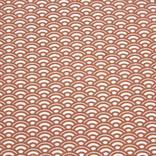Tissu de coton motif traditionnel japonais vagues SEIGAIHA cassonade & blanc - Oeko-Tex - tissuspapi