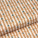 Tissu de coton aux petits triangles ocres & vert pin, fond blanc - OEKO-TEX®