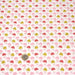 Tissu de coton aux demi-cercles et petits pois roses, jaunes & corail, fond blanc - OEKO-TEX®