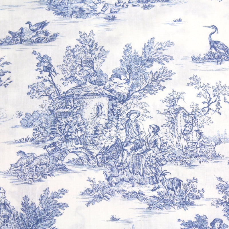 Tissu coton renforcé TOILE DE JOUY grande largeur 280cm : bleu, rouge, vert, gris - OEKO - TEX - TissusPapi.com