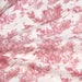 Tissu de coton toile de Jouy traditionnelle, grande largeur 280cm, fond écru & motif rouge framboise - Oeko-Tex