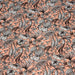 Tissu de coton JAVA aux fleurs & feuilles noires et blanches, fond corail - Oeko-Tex