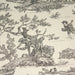 Tissu de coton demi-natté toile de Jouy traditionnelle, grande largeur 280cm, fond écru & motif noir - Scène de pêche - Oeko-Tex - tissuspapi