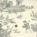 Tissu de coton demi-natté toile de Jouy traditionnelle, grande largeur 280cm, fond écru & motif vert - Scène de pêche - Oeko-Tex - tissuspapi