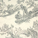 Tissu de coton demi-natté toile de Jouy traditionnelle, grande largeur 280cm, fond écru & motif vert - Scène de pêche - Oeko-Tex - tissuspapi