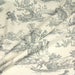 Tissu de coton demi-natté toile de Jouy traditionnelle, grande largeur 280cm, fond écru & motif vert - Scène de pêche - Oeko-Tex - tissuspapi