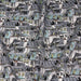 Tissu de coton Les toits de Paris & chats noirs, tons gris, blancs & verts - Oeko-Tex