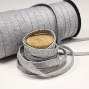 Cordon tubulaire jersey de coton gris chiné 9mm, rouleau de 50m - Fabrication française - TissusPapi.com