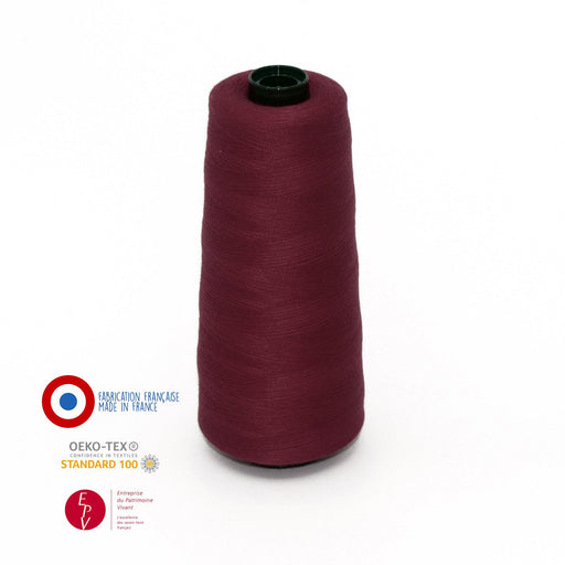Cône de fil rouge bordeaux - 4300m - Fabrication française - Oeko-Tex - tissuspapi