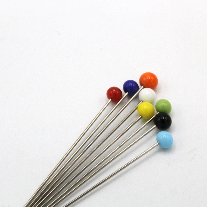 Boîte de 100 épingles de couture extra - longues à tête de verre - TissusPapi.com