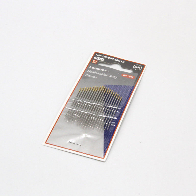 Lot de 20 aiguilles à coudre n°3 - 9 chas doré - TissusPapi.com