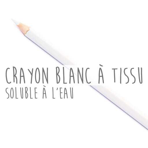 Crayon craie à tissus soluble à l'eau, blanc - tissuspapi