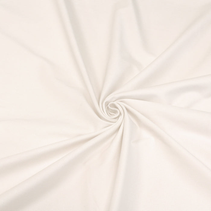 Tissu velours milleraies de coton élasthanne blanc cassé - TissusPapi.com