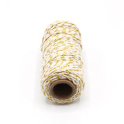 Ficelle de coton écru & lurex doré or - Bobine de 80m - TissusPapi.com