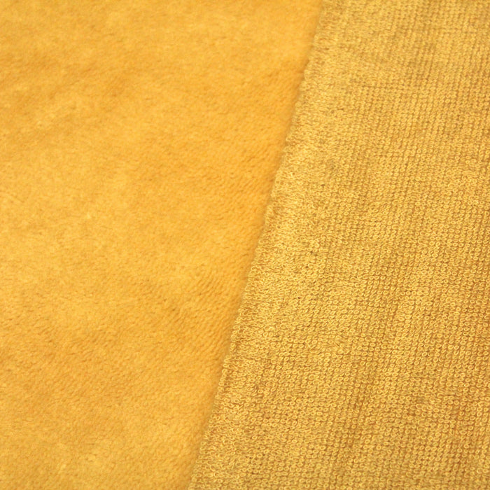 Tissu éponge de fibre de bambou qualité extra, jaune moutarde - Oeko-Tex - tissuspapi