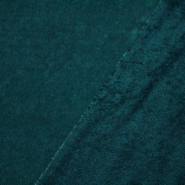 Tissu éponge de fibre de bambou qualité extra, vert canard - Oeko-Tex - tissuspapi