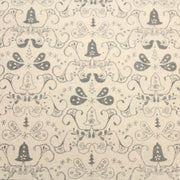 Tissu de coton de Noël scandinave aux cloches & arabesques grises, fond écru - TissusPapi.com